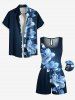 Plus Size Flowers Glitter 3D Print Cinchd Hawaii Romper -  