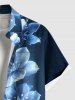 Chemise hawaïenne grande taille à fleurs et paillettes, imprimé 3D, boutons et poches, pour homme - Noir 3XL