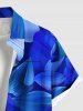 Chemise hawaïenne grande taille à imprimé feuilles ombré et poches à boutons pour homme - Bleu M