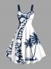 Halloween Skulls Coconut Tree Print Plus Size Matching Outfit For Couples -  