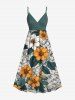 Tenue de plage hawaïenne assortie grande taille à imprimé floral et feuilles pour couples - Vert 