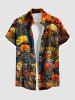 Halloween Pumpkin Fire Flame Skulls Moon Print Plus Size Matching Outfit For Couples -  
