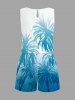 Matching Hawaii Shirt and Romper Plus Size Beach Outfit Coconut Tree Ombre Colorblock Printed for Couples -  