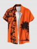 Halloween Pumpkin Coconut Tree Print Plus Size Matching Outfit For Couples -  