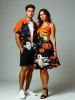Halloween Costume Pumpkin Ghost Tree Castle Bat Moon Print Plus Size Matching Outfit For Couples -  
