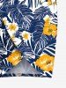 Plus Size Tropical Leaf Hibiscus Flower Print Hawaii Convertible Beach Cover Up -  