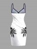 Plus Size Coconut Tree Colorblock Print Convertible Hawaii Beach Cover -  