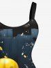 Plus Size Cute Duck Bathtub Print Hawaii A Line Tank Dress -  