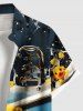 Plus Size Cute Duck Bathtub Print Hawaii Button Pocket Shirt For Men -  