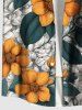 Chemise hawaïenne grande taille à imprimé floral, feuilles et branches, avec poches boutonnées pour homme - Blanc 2XL