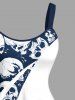 Plus Size Halloween Skulls Coconut Tree Print Tank Dress -  
