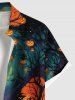 Chemise grande taille à boutons et poches pour homme, motif citrouille, lanterne, chauve-souris, lune, Halloween - Noir XL