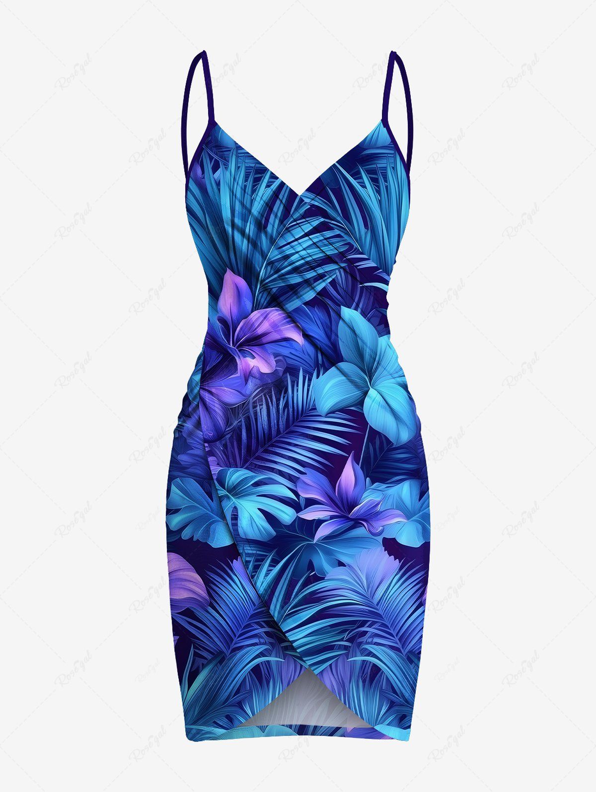 Best Plus Size Flowers Tropical Leaf Print Convertible Hawaii Beach Cover  