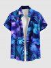 Flowers Tropical Leaf Print Plus Size Matching Hawaii Beach Outfit For Couples -  