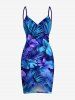 Flowers Tropical Leaf Print Plus Size Matching Hawaii Beach Outfit For Couples -  