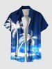 Coconut Tree Sea Waves Paint Splatter Print Plus Size Matching Hawaii Beach Outfit For Couples -  