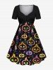 Halloween Pumpkin Candles Star Print ​Plus Size Matching Outfit For Couples -  