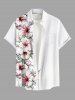 Hibiscus Flowers Leaf Print Plus Size Matching Hawaii Beach Outfit For Couples -  