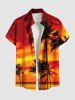 Matching Hawaii Shirt and Romper Plus Size Beach Outfit Coconut Tree Ombre Sky Printed for Couples -  