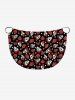 Plus Size Skull Rose Flower Heart Print Halloween Convertible Beach Cover Up -  