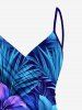 Plus Size Flowers Tropical Leaf Print Convertible Hawaii Beach Cover -  
