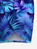 Plus Size Flowers Tropical Leaf Print Convertible Hawaii Beach Cover -  
