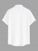 Plus Size Hibiscus Flowers Leaf Print Buttons Pocket Hawaii Shirt For Men -  