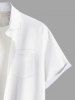 Plus Size Hibiscus Flowers Leaf Print Buttons Pocket Hawaii Shirt For Men -  