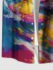 Plus Size Sea Waves Surfing Ducks Print Buttons Pocket Hawaii Shirt For Men -  