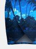 Plus Size Coconut Tree Sea Ombre Galaxy Print Hawaii Convertible Beach Cover Up -  