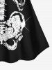 Glitter Skeleton Print Halloween Tankini Top and Swim Bottom Plus Size Matching Set -  