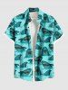 Sharks Sea Waves Print Plus Size Matching Hawaii Beach Outfit For Couples -  