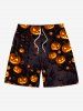 Tenue assortie grande taille à imprimé citrouille et lanterne pour Halloween, idéale pour les couples - Noir 