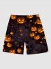 Tenue assortie grande taille à imprimé citrouille et lanterne pour Halloween, idéale pour les couples - Noir 