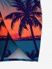 Coconut Tree Sun Seascape Print Plus Size Matching Hawaii Beach Outfit For Couples -  