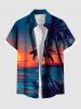 Coconut Tree Sun Seascape Print Plus Size Matching Hawaii Beach Outfit For Couples -  