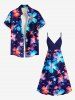 Tenue de plage hawaïenne assortie grande taille, motif fleurs et paillettes, imprimé 3D, pour couples - Concorde 