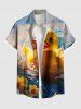 Tenue de plage hawaïenne assortie grande taille, motif canard, vagues et fleurs, pour couples - Vert 