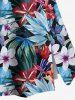 Jupe hawaïenne fendue à imprimé tropical et fleurs grande taille - Noir XS