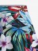 Jupe hawaïenne fendue à imprimé tropical et fleurs grande taille - Noir XS