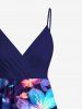 Robe camisole hawaïenne grande taille à imprimé fleuri et paillettes 3D - Concorde XXS