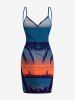 Plus Size Coconut Tree Sun Seascape Print Convertible Hawaii Beach Cover -  