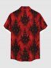 Chemise grande taille à imprimé floral tie-dye avec poches et boutons pour homme - Rouge 5XL