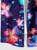 Chemise hawaïenne grande taille à fleurs et paillettes, imprimé 3D, boutons et poches, pour homme - Noir 6XL