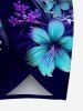 Plus Size Ombre Hibiscus Flower Leaf Print Hawaii Convertible Beach Cover Up -  