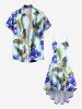 Robe camisole asymétrique grande taille à imprimé perroquet et fleurs d'hibiscus et feuilles Hawaï - Bleu clair 2X