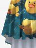 Plus Size Cute Duck Pond Print Hawaii Ombre High Low Asymmetric Cami Dress -  