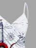 Plus Size Octopus Sailboat Anchor Print Hawaii Cruise Convertible Beach Cover Up -  