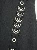 Plus Size Textured Strap Buckle Grommet Pocket A Line Skirt -  