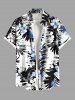 Tropical Leaf Flower Print Plus Size Matching Hawaii Beach Outfit For Couples -  